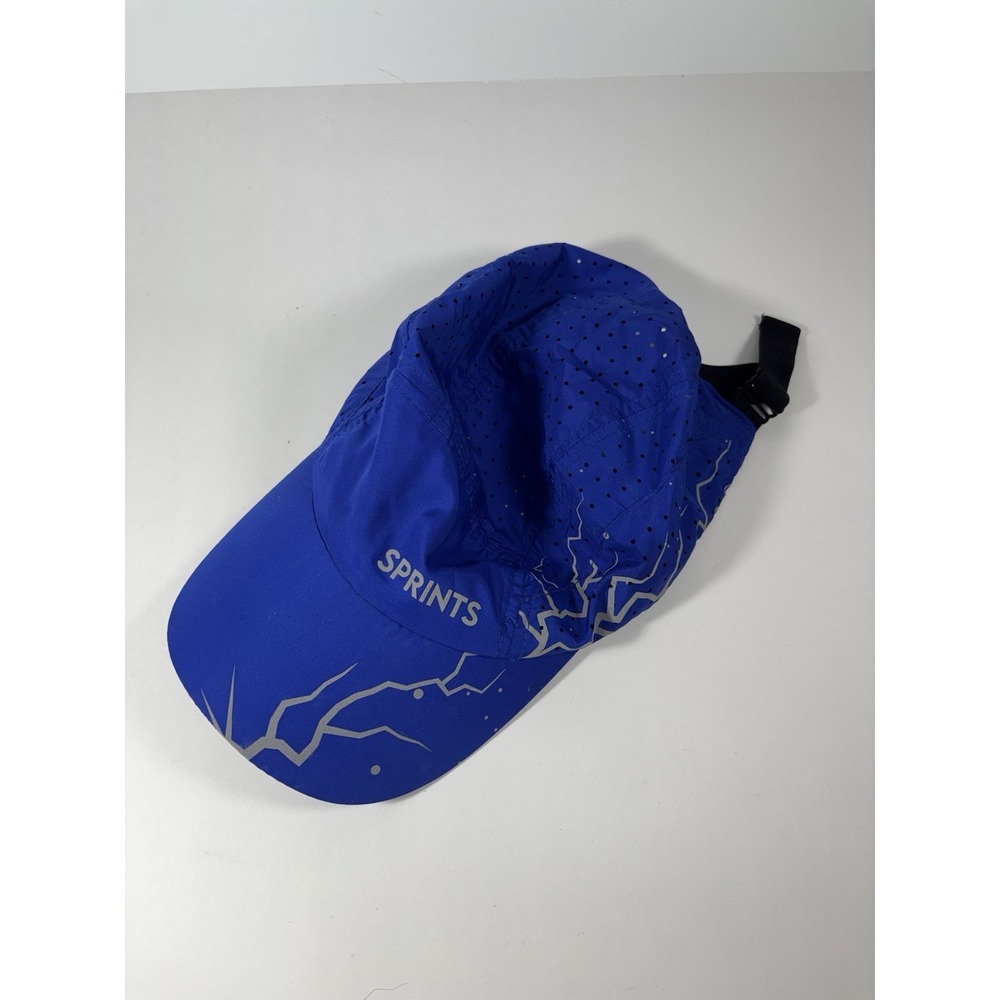 Sprints HyperG Running Hat Shockwave Neon Blue Flash Reflective Athletic Cap